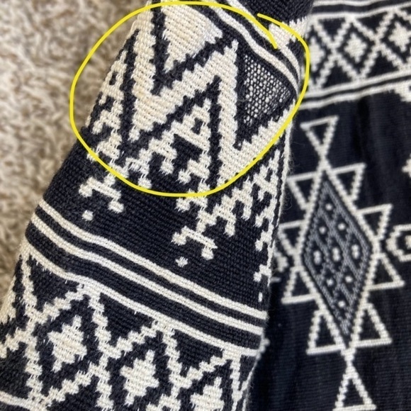 Vintage 90s Tribal Southwestern Tapestry Blazer Jacket Metal Buttons Sz M - Picture 15 of 16